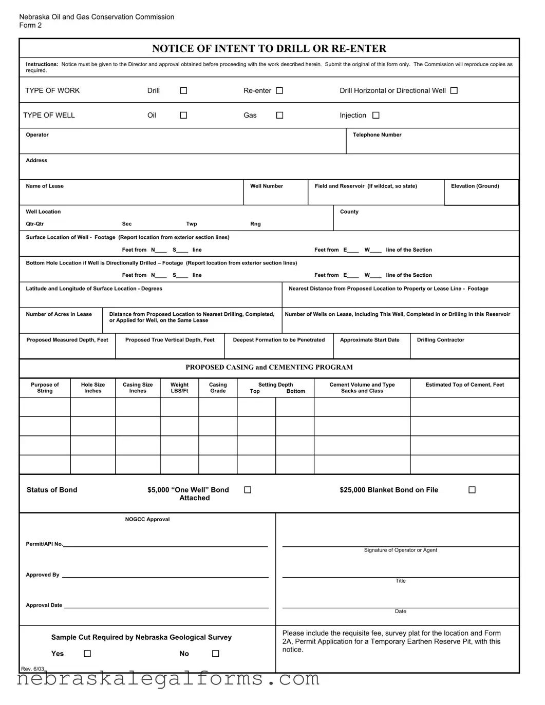 Blank Nebraska 2 Form