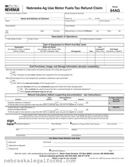 Blank 84Ag Nebraska Form