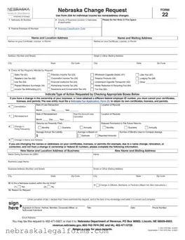 Blank Nebraska 22 Form