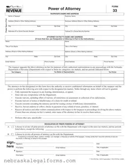Blank Nebraska 33 Form