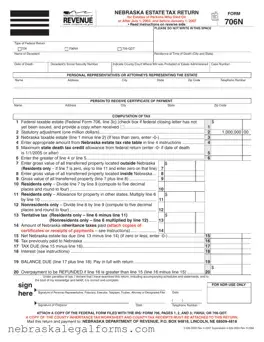 Blank Nebraska 706N Form